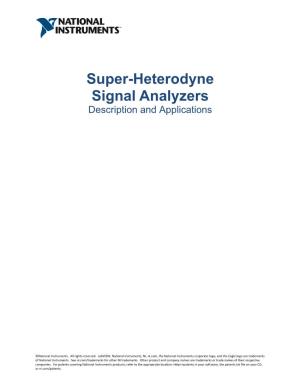 Super-Heterodyne Signal Analyzers Description and Applications