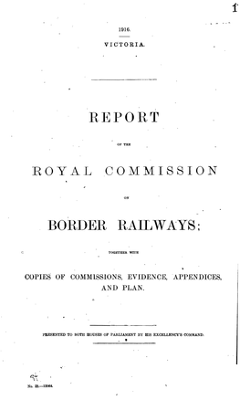 Report Border Railways;