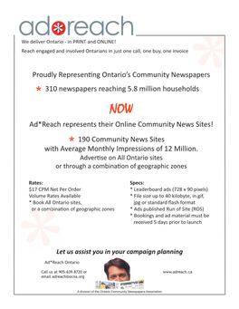 Proudly Representing Ontario's Community Newspapers 310