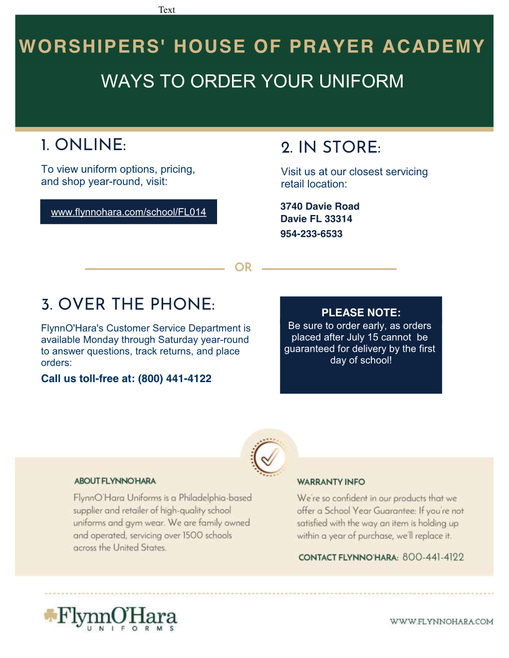 Ways to Order Your Uniform Worshipers' House Of