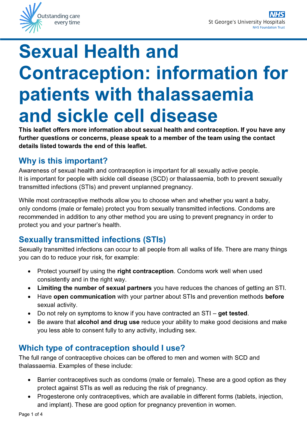 Information For Patients With Thalassaemia And Sickle Cell Disease This Leaflet Offers More 9416