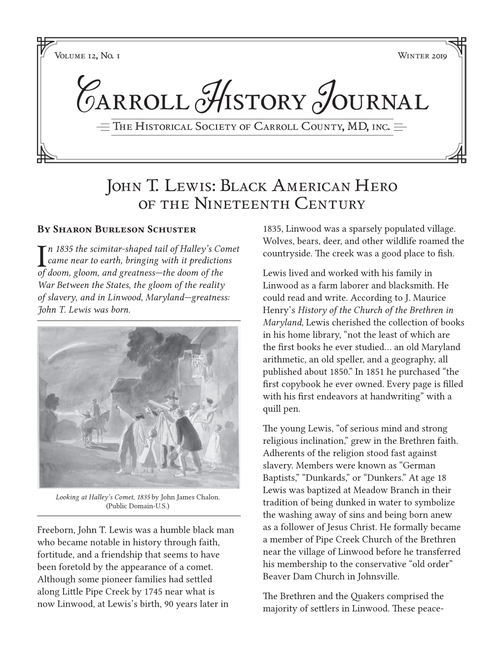 John T. Lewis: Black American Hero of the Nineteenth Century by Sharon Burleson Schuster 1835, Linwood Was a Sparsely Populated Village