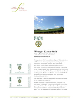 Weingut Koster-Wolf ALBIG, RHEINHESSEN, GERMANY