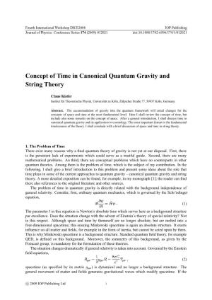 Concept of Time in Canonical Quantum Gravity and String Theory