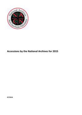 Accessions by the National Archives for 2015