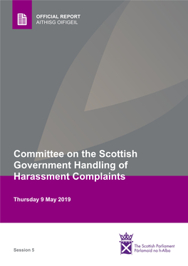 Committee on the Scottish Government Handling of Harassment Complaints