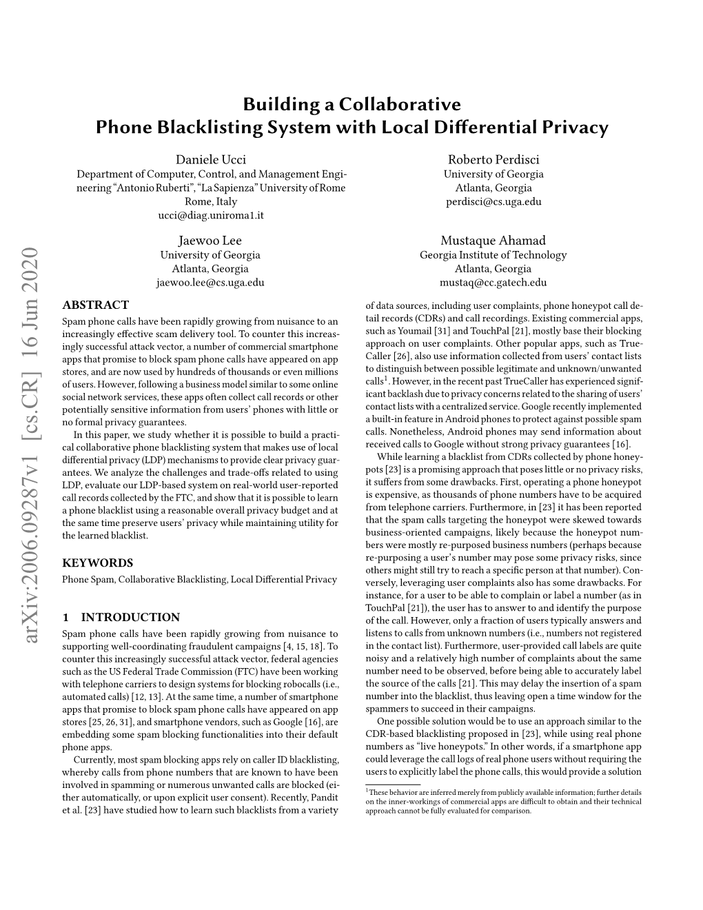 Building a Collaborative Phone Blacklisting System with Local Differential Privacy