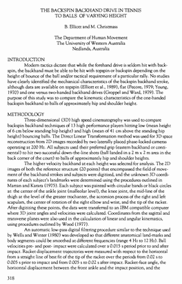 The Backspin Backhand Drive in Tennis to Balls of Varying