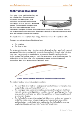 Traditional Bow Guide