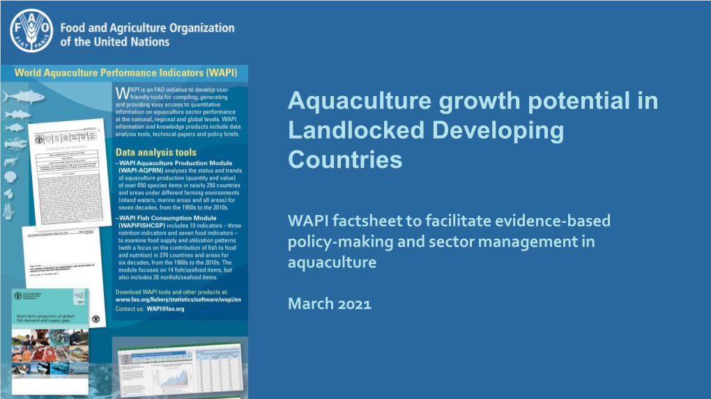 Aquaculture Growth Potential in Landlocked Developing Countries