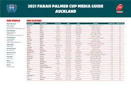 2021 Farah Palmer Cup Media Guide Auckland