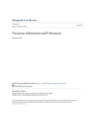 Vicarious Admissions and Utterances Jerome E