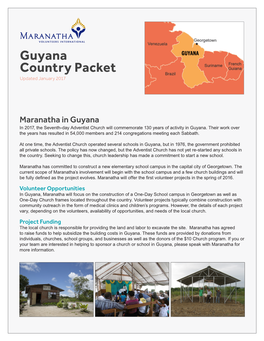 Guyana Country Packet Updated January 2017