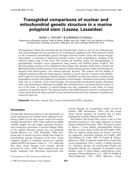 Transglobal Comparisons of Nuclear and Mitochondrial Genetic Structure in a Marine Polyploid Clam (Lasaea, Lasaeidae)