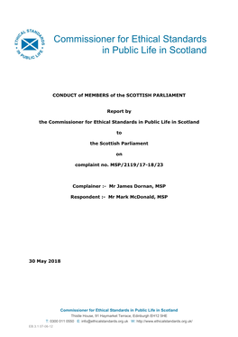 Commissioner for Ethical Standards in Public Life in Scotland