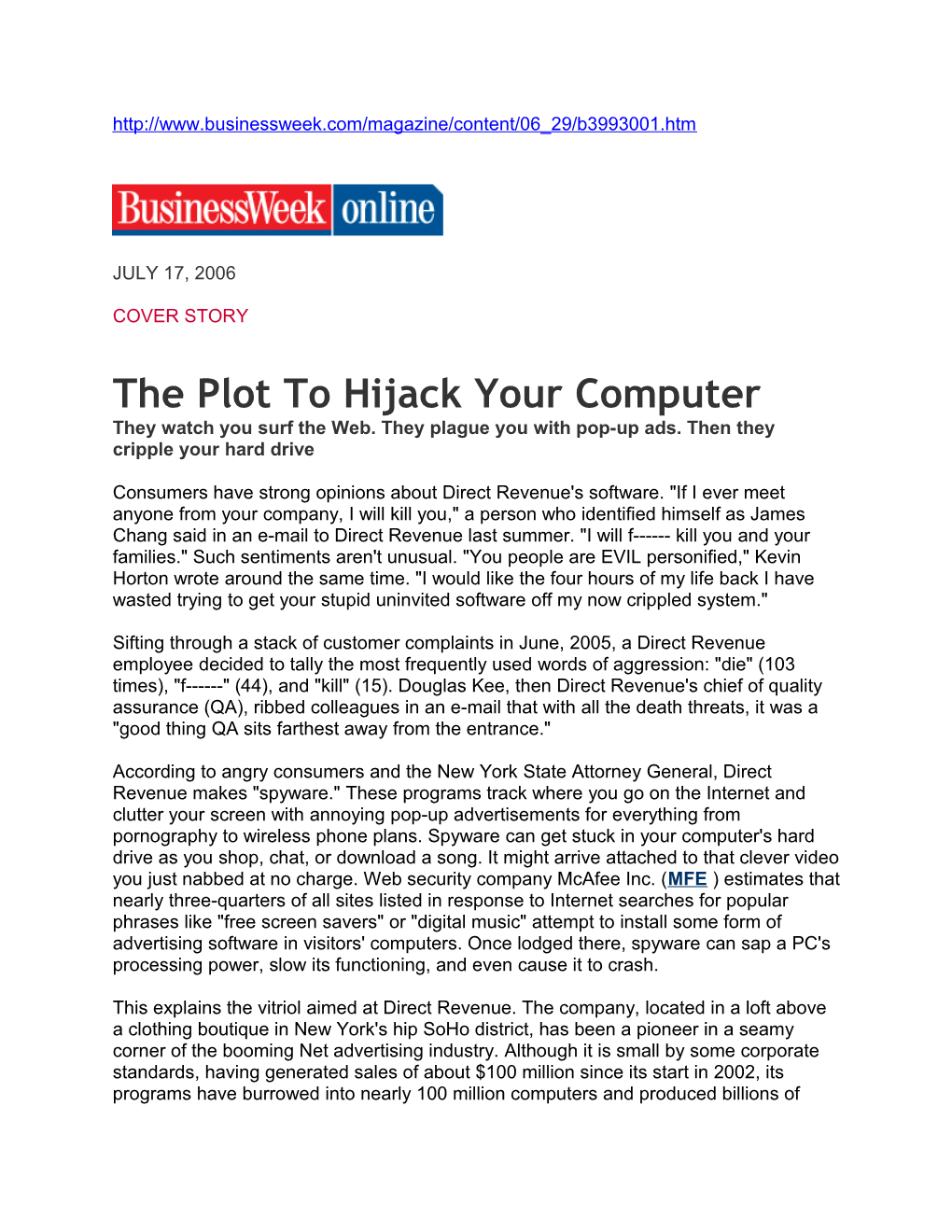 The Plot to Hijack Your Computer - Business Week