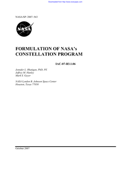 Formulation of NASA's Constellation Program