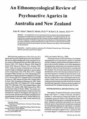 An Ethnomycological Review of Psychoactive Agarics in Australia and New Zealand