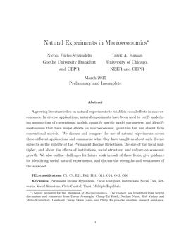 Natural Experiments in Macroeconomics∗