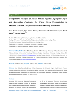 Comparative Analysis of Mucor Indicus Against Aspergillus Niger