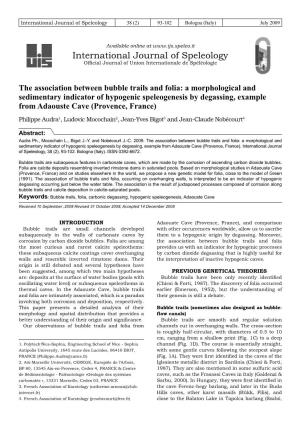 International Journal of Speleology 38 (2) 93-102 Bologna (Italy) July 2009