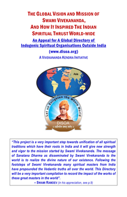 The Global Vision and Mission of Swami Vivekananda, And