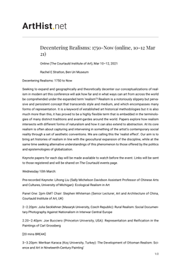 Decentering Realisms: 1750-Now (Online, 10-12 Mar 21)