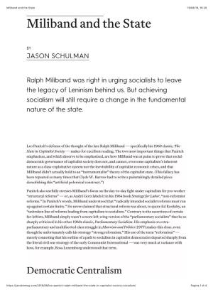 Miliband and the State 19/08/19, 19�28 Miliband and the State