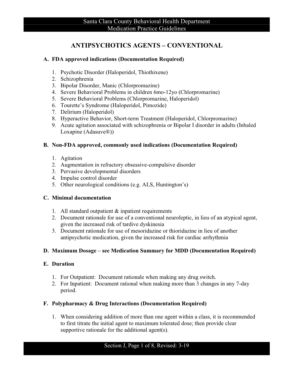 Conventional Antipsychotics 3/2019