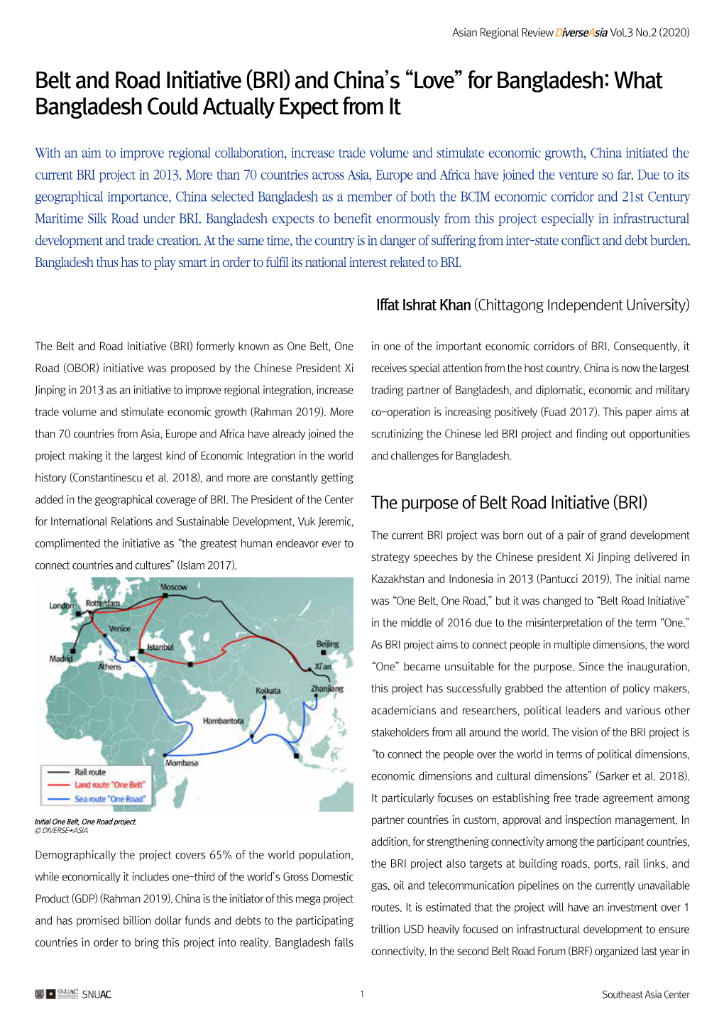 Belt and Road Initiative (BRI) and China's