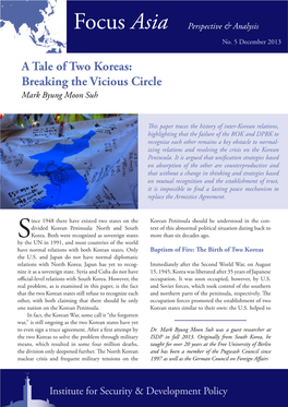 A Tale of Two Koreas: Breaking the Vicious Circle Mark Byung Moon Suh