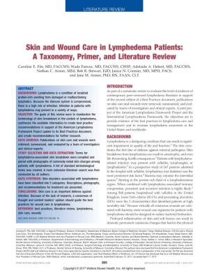 Skin and Wound Care in Lymphedema Patients: a Taxonomy, Primer, and Literature Review