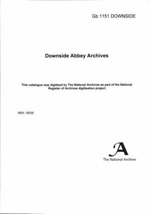 Downside Abbey Archives