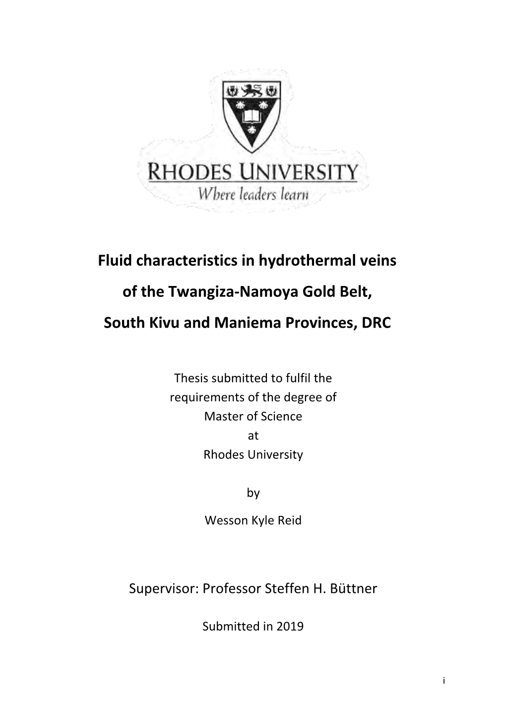 Fluid Characteristics in Hydrothermal Veins of the Twangiza-Namoya Gold Belt, South Kivu and Maniema Provinces, DRC