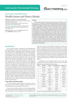 Health Issues and Heavy Metals