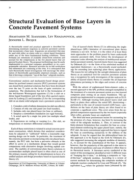 Structural Evaluation of Base Layers in Concrete Pavement Systems