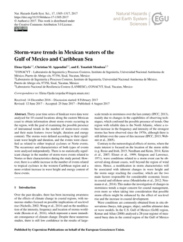 Storm-Wave Trends in Mexican Waters of the Gulf of Mexico and Caribbean Sea