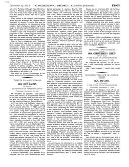 CONGRESSIONAL RECORD— Extensions of Remarks E1805 HON