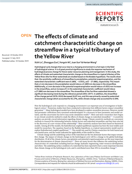The Effects of Climate and Catchment Characteristic Change on Streamflow in a Typical Tributary of the Yellow River