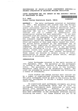 Latur Earthquake and Its Impact on the Aseismic Design of Structures in India