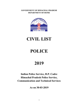 Civil List Police 2019