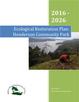 Ecological Restoration Plan: Henderson Community Park