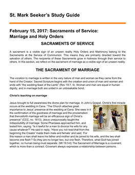 2-15 Marriage and Holy Orders