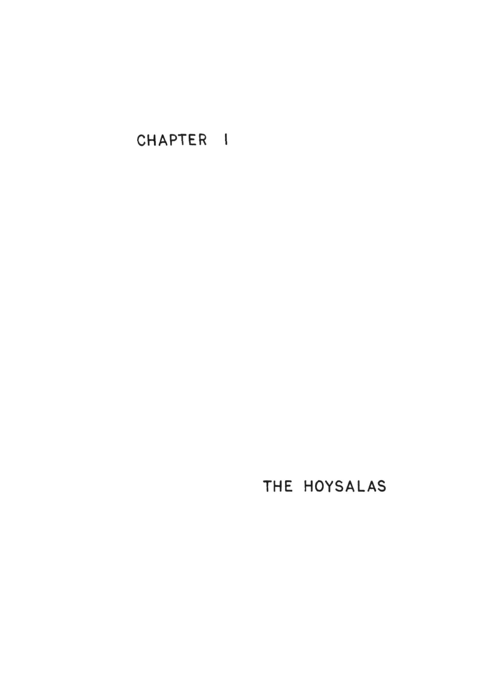 Chapter I the Hoysalas