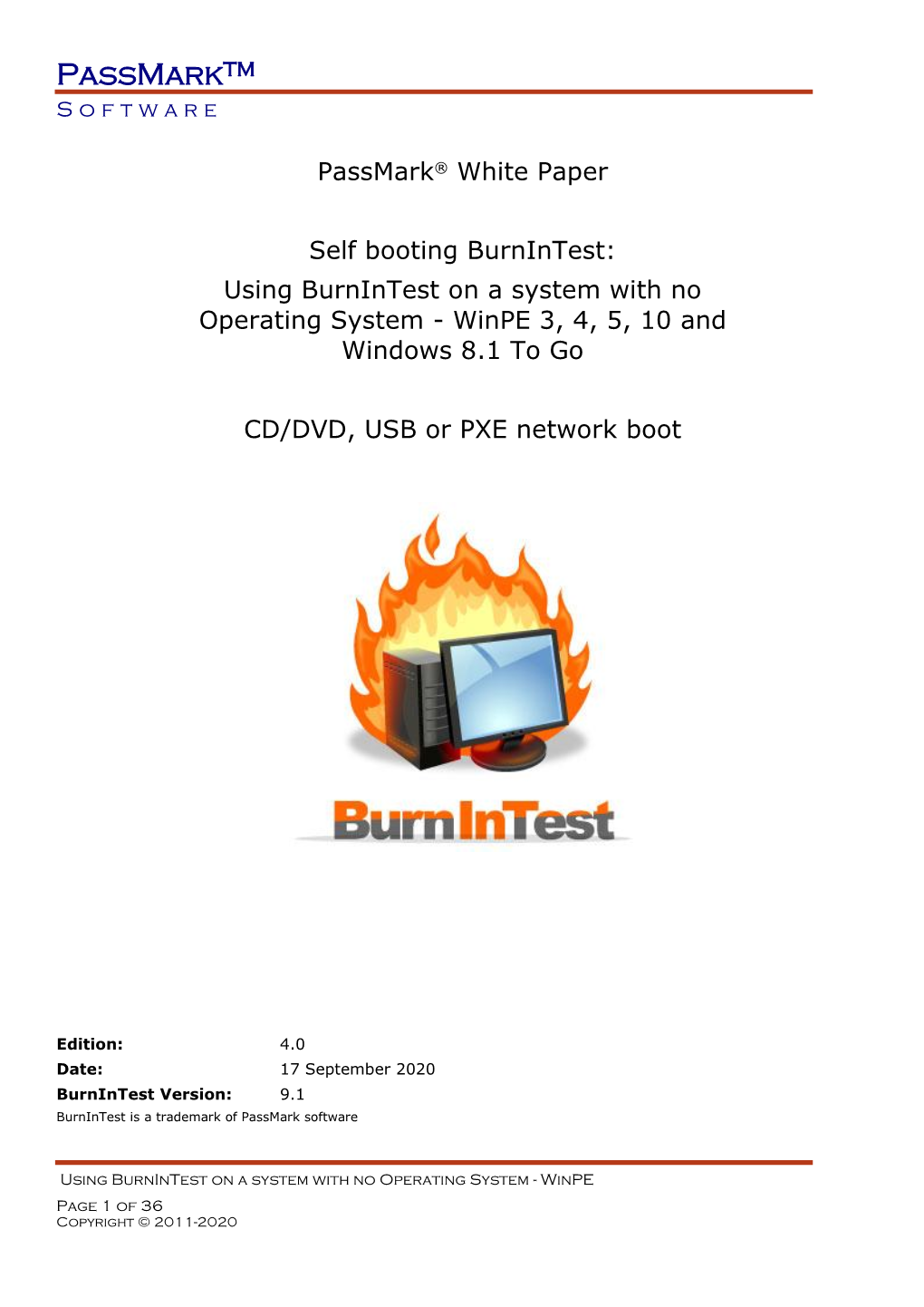 Using Burnintest with Winpe