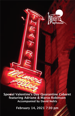 Special Valentine's Day Quarantine Cabaret Featuring Adriane & Marco