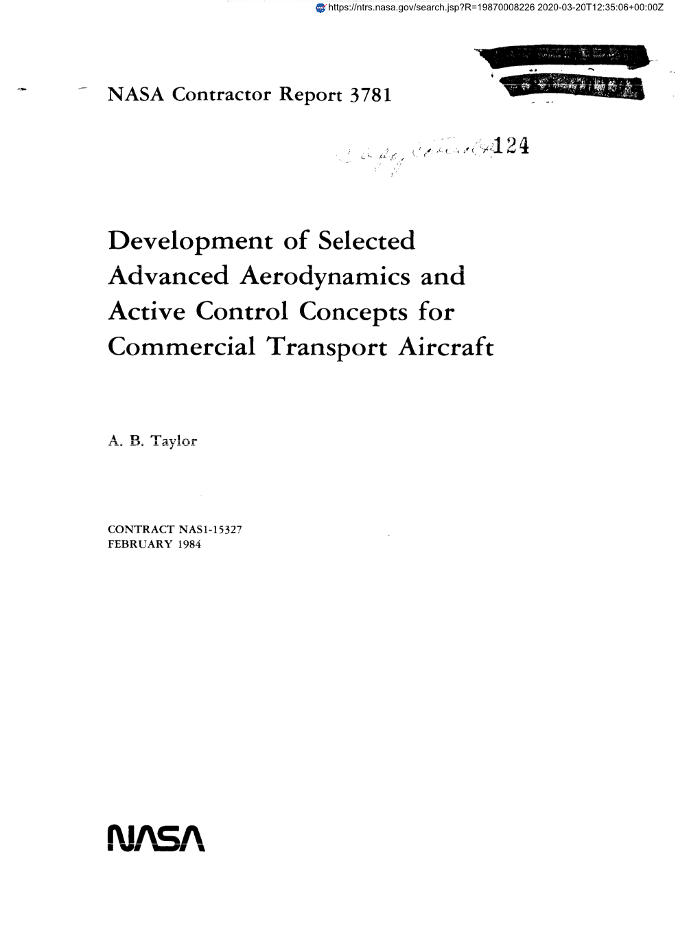 Development of Selected Advanced Aerodynamics and Active Control Concepts for Commercial Transport Aircraft