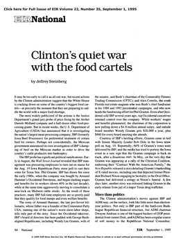 Clinton's Quiet War with the Food Cartels