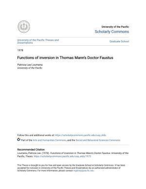 Functions of Inversion in Thomas Mann's Doctor Faustus