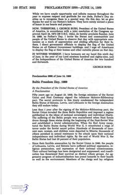 103 STAT. 3052 PROCLAMATION 5990—JUNE 14,1989 Baltic